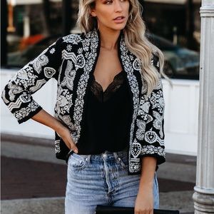 VICI EMBROIDERED JACKET CROPPED GLIMPSE OF HOPE
